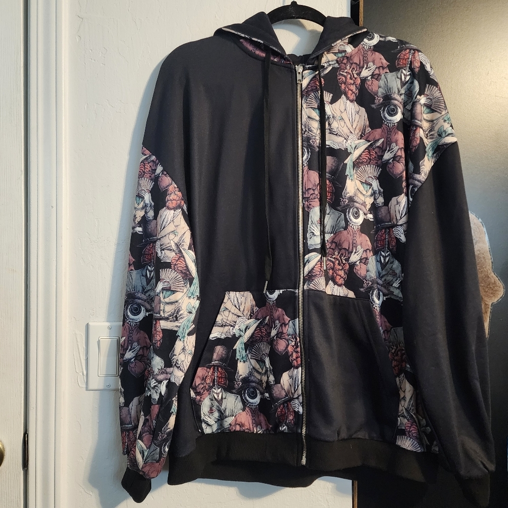 Drug Honey Graphic Black Zip-Up Hoodie - Picture 2 of 4